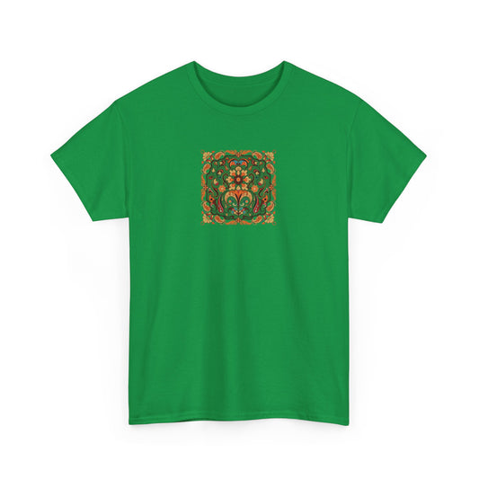 Green Floral T-Shirt - Unisex Heavy Cotton Tee
